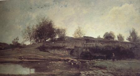 Charles Francois Daubigny The Lock at Optevoz (nn03) oil painting picture
